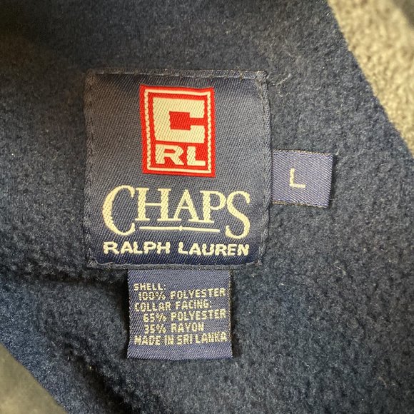 Chaps Ralph Lauren Navy Snap T Synchilla Pullover - Picture 2 of 4